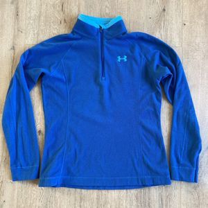 Under Armour Womens 1/4 Zip Fleece Pullover 2 Tone Blue Aqua Size Small